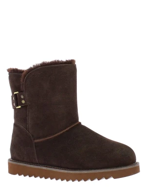 Gooce Skórzane botki zimowe "Colorado" w kolorze ciemnobrązowym rozmiar: 36