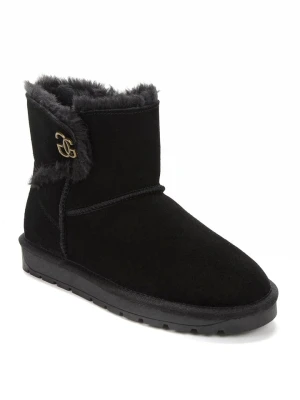 Gooce Skórzane botki zimowe "Gabriela" w kolorze czarnym rozmiar: 39