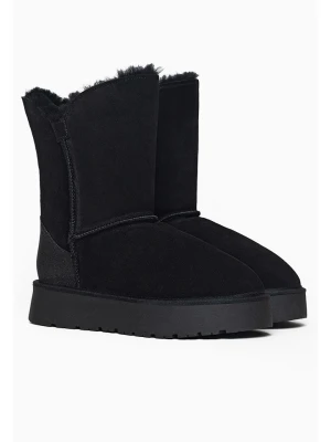 Gooce Skórzane botki zimowe "Honey" w kolorze czarnym rozmiar: 36