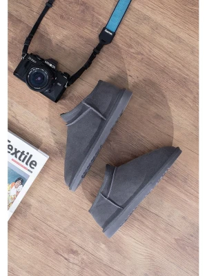 Gooce Skórzane botki zimowe "Jack" w kolorze szarym rozmiar: 42