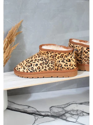 Zdjęcie produktu Gooce Skórzane botki zimowe "Mindy" w kolorze jasnobrązowym rozmiar: 39