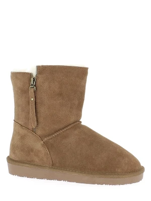 Gooce Skórzane botki zimowe "Tempe" w kolorze jasnobrązowym rozmiar: 38