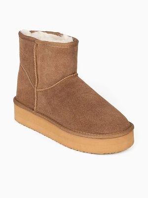 Zdjęcie produktu Gooce Skórzane botki zimowe "Thimble" w kolorze jasnobrązowym rozmiar: 38