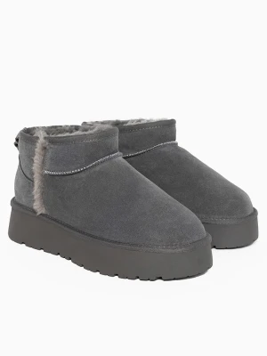 Gooce Skórzane botki zimowe "Wizz" w kolorze szarym rozmiar: 40