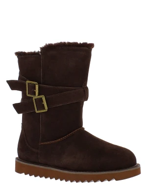 Gooce Skórzane kozaki zimowe "Huntspill Waterproof" w kolorze ciemnobrązowym rozmiar: 38