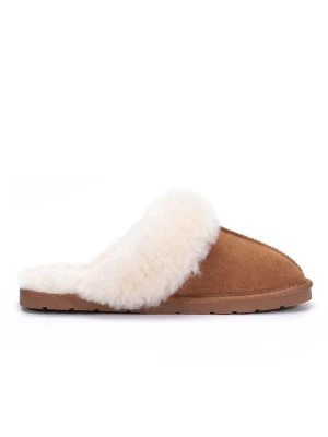 Gooce Wełniane kapcie "Emeline" w kolorze jasnobrązowym rozmiar: 36