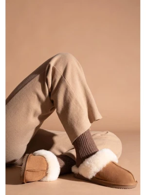 Gooce Wełniane kapcie "Wispper" w kolorze jasnobrązowym rozmiar: 41