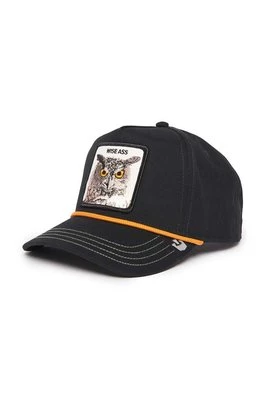 Goorin Bros czapka z daszkiem bawełniana Wise Owl kolor czarny z aplikacją 101-1257