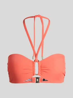 Góra bikini typu bandeau w kolorze koralowym Joop