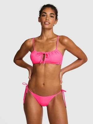 PINK Góra bikini z wycięciem i wiązaniem z przodu Victoria's Secret