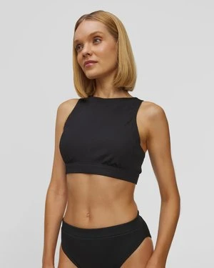 Góra Do Stroju Kąpielowego Damskiego Nike Swim Sport Style Nike Elevated Essential High Neck Bikini Top Czarna
