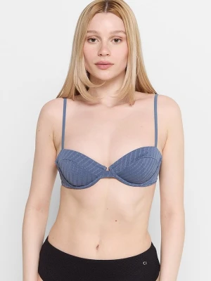 Góra od bikini Abercrombie & Fitch niebieski