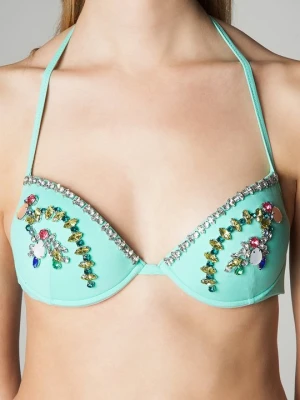 Góra od bikini Blugirl Blumarine turkusowy