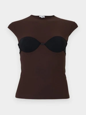 Góra od bikini MM6 Maison Margiela ciemnobrązowy