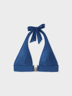 Góra od bikini trójkąt opalizujący z pierścieniem do wiązania Etam