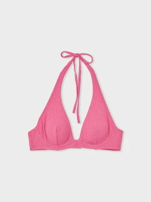 Góra od bikini trójkątna opalizująca z fiszbinami Etam