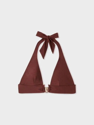 Góra od bikini trójkątna opalizująca z pierścieniem do wiązania Etam