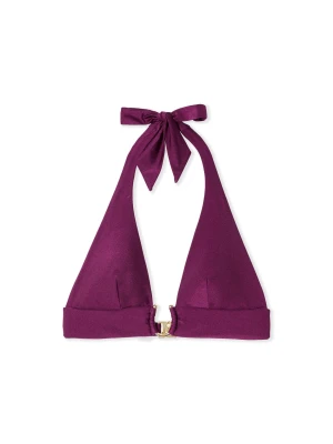 Góra od bikini trójkątna opalizująca z pierścionkiem do wiązania Etam