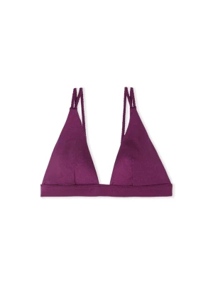 Góra od bikini trójkątna opalizująca z podwójnymi ramiączkami Etam