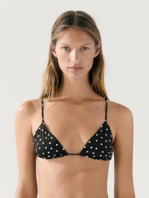 Góra Od Bikini W Groszki - Czarny - - Massimo Dutti - Kobieta