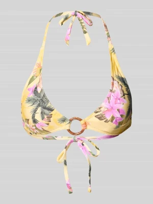 Góra od bikini we wzór na całej powierzchni model 'Minew Triangle' Banana Moon Żółty