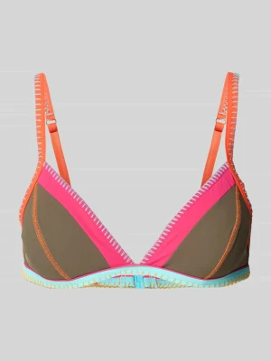 Góra od bikini we wzór na całej powierzchni model 'TEKNICOLOR Taeko' Banana Moon Oliwkowy