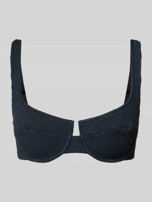 Góra od bikini z fakturowanym wzorem model 'Amira' MC2 Saint Barth Czarny