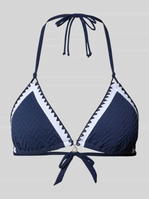 Góra od bikini z fakturowanym wzorem model 'BLUCO' Banana Moon Ciemnoniebieski