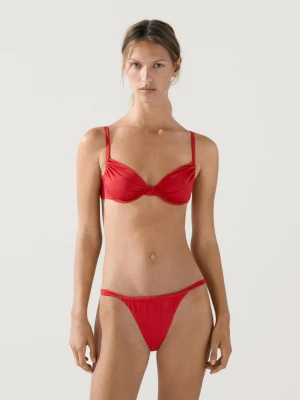Góra Od Bikini Z Fiszbinami I Marszczeniami - Intens Czer - Massimo Dutti - Female