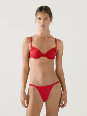 Góra Od Bikini Z Fiszbinami I Marszczeniami - Intens Czer - - Massimo Dutti - Kobieta