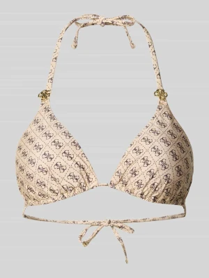 Góra od bikini z nadruk z logo na całej powierzchni Guess