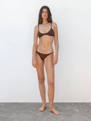 Góra Od Bikini Ze Szwem Pośrodku - Brązowy - - Massimo Dutti - Female