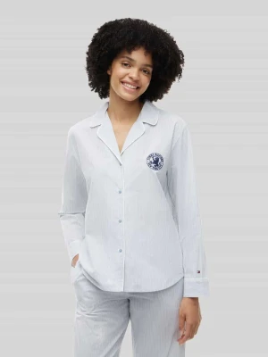 Góra od piżamy o kroju comfort fit z czystej bawełny Tommy Hilfiger Jasnoniebieski