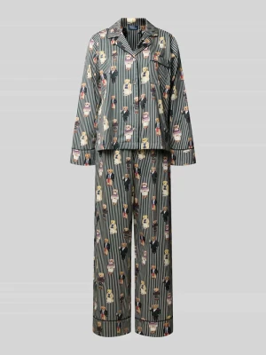 góra od piżamy o kroju regular fit z czystej bawełny z nadruk polo bear Polo Ralph Lauren Czarny