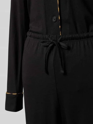 Góra od piżamy o kroju regular fit z mieszanki bawełny i wiskozy w zestawie Lauren Ralph Lauren Czarny