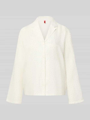 góra od piżamy w kroju regular fit z mieszanki wiskozy model 'RHINESTONES' Hugo Złamany biały