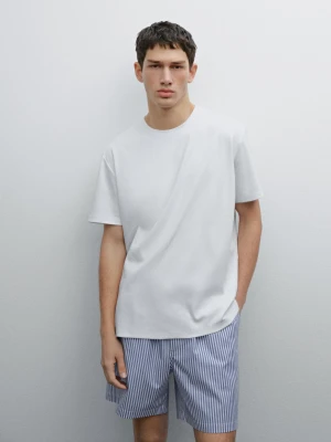 Góra Od Piżamy Z Krótkim Rękawem I Spodnie W Paski - Niebieski - - Massimo Dutti - Male