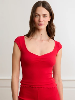 Góra od piżamy z krótkim rękawem z bawełną Etam