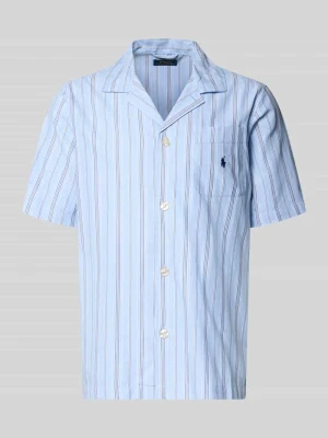 Góra od piżamy o kroju comfort fit z czystej bawełny Polo Ralph Lauren Niebieski