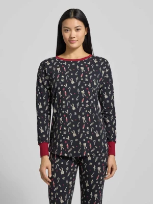 Góra od piżamy ze wzorem na całej powierzchni i okrągłym dekoltem SKINY