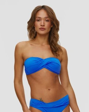 Góra Od Stroju Kąpielowego Damski Seafolly Twist Bandeau Niebieski