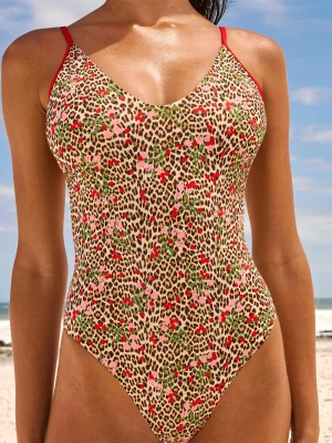 Góra od stroju kąpielowego jednoczęściowego w panterkę Etam