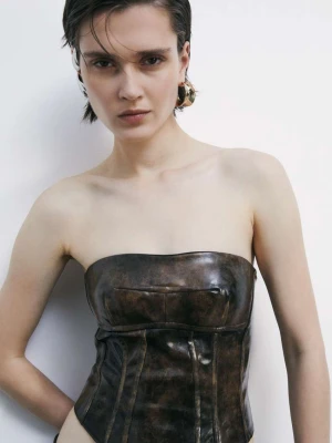 Gorset z powlekanej tkaniny z zamkiem PATRIZIA PEPE