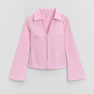 Gorsetowa bluzka z dekoltem w serek jasnoróżowa House