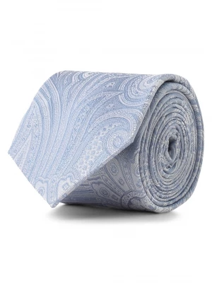 GRAAF Krawat jedwabny męski Mężczyźni Jedwab niebieski wzorzysty,