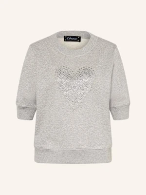 Grace Bluza Nierozpinana Z Ozdobnymi Kamykami I Błyszczącą Przędzą silber