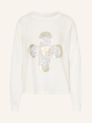 Grace Bluza Z Lnem I Cekinami weiss