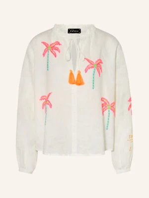 Grace Bluzka Z Lnu Z Cekinami weiss