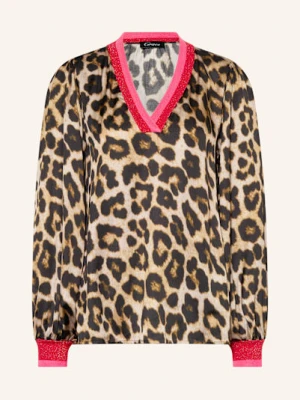 Grace Bluzka Z Satyny Z Błyszczącą Przędzą braun