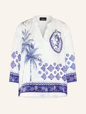 Grace Bluzka Z Satyny Z Rękawami 3/4 blau